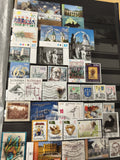Lot de timbres philatélie multicolores thématiques Europe et monde, d?occasion