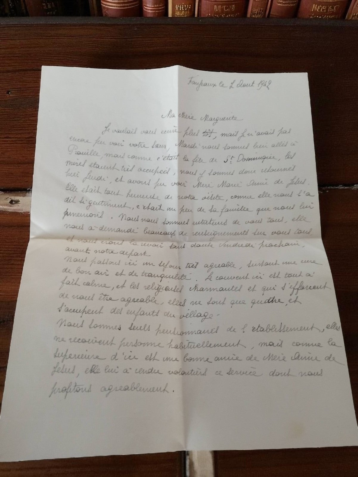 Lettre manuscrite ancienne 1942 à Marguerite WW2 époque Seconde Guerre
