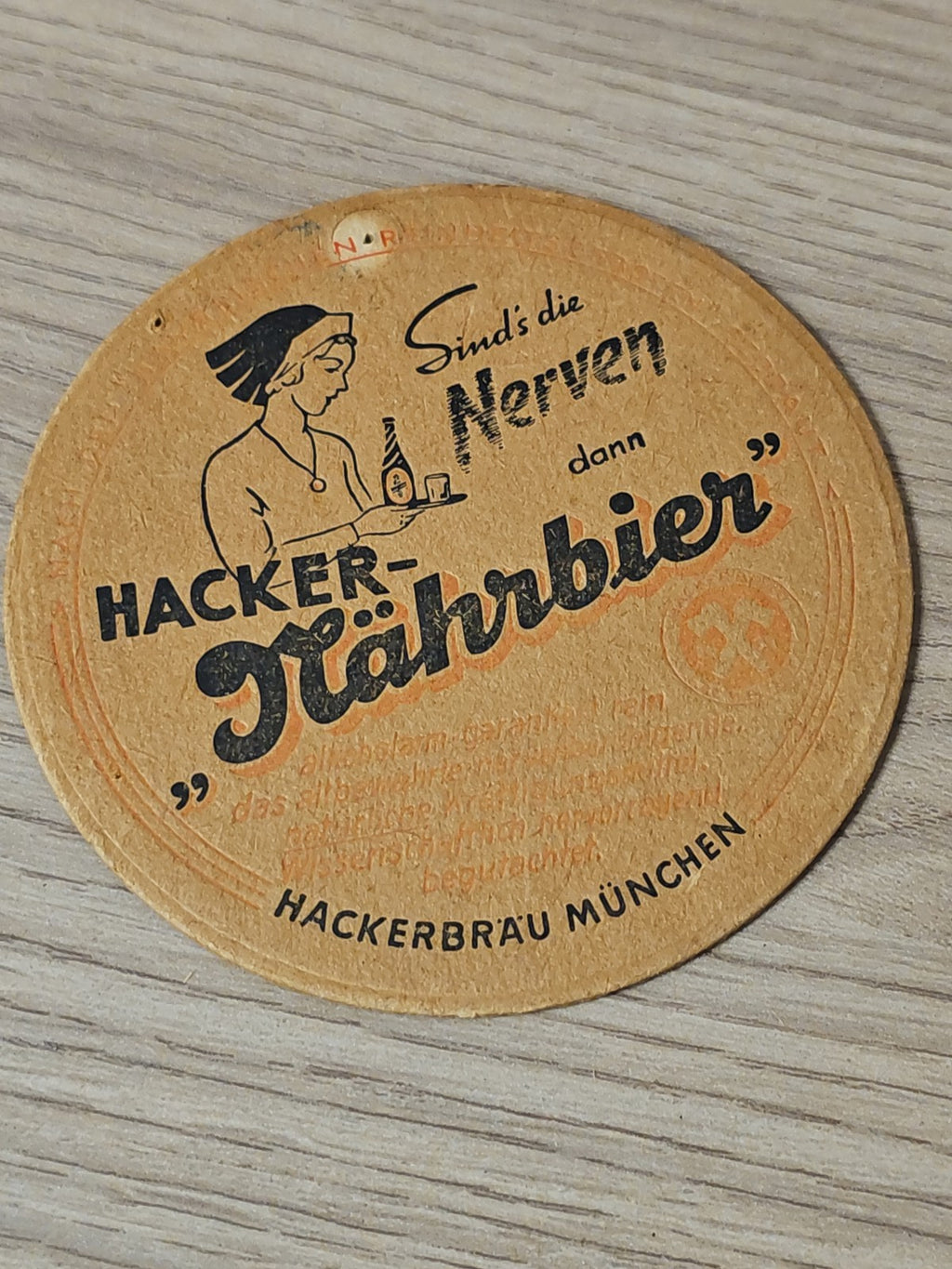Sous-bock bière Hackerbrau Munchen, dessous de verre allemand authentique occasi