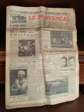 Journal ancien Le Provençal 1950s presse vintage rétro France quotidien d'époque