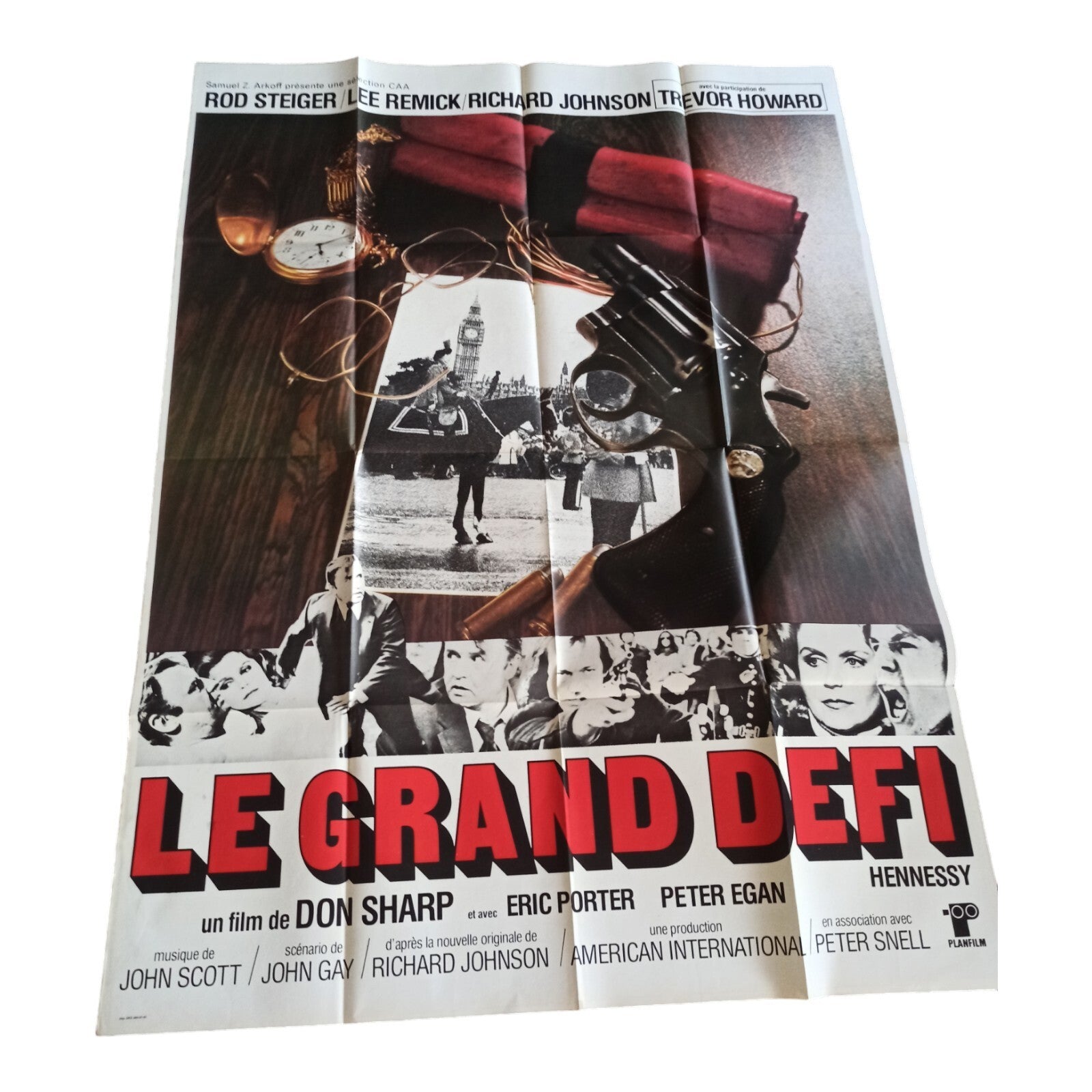 Affiche cinéma Le Grand Défi Hennessy 1975 Rod Steiger 120x160cm