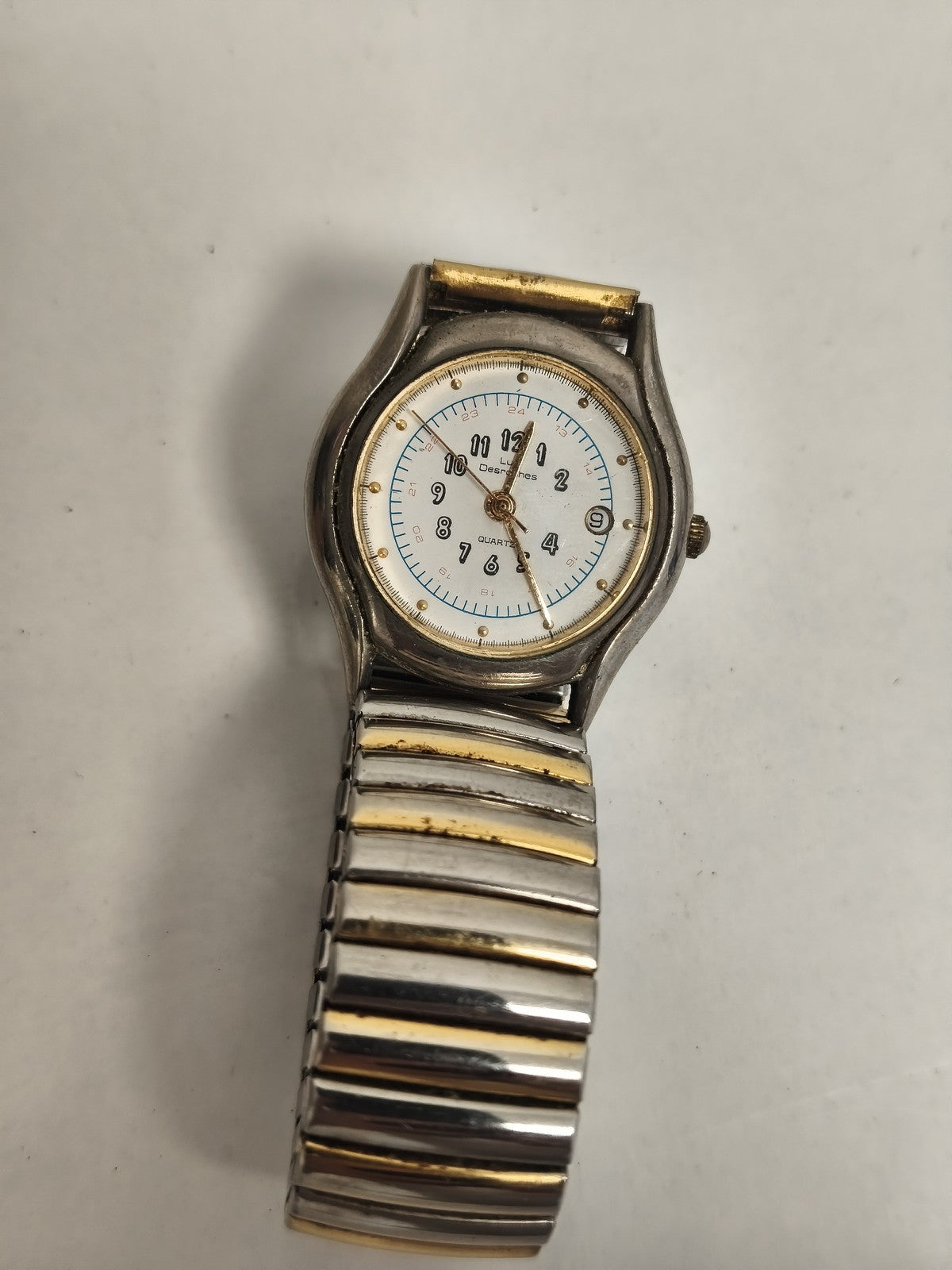 Montre vintage Quartz Desperrois bicolore acier non testée état à restaurer