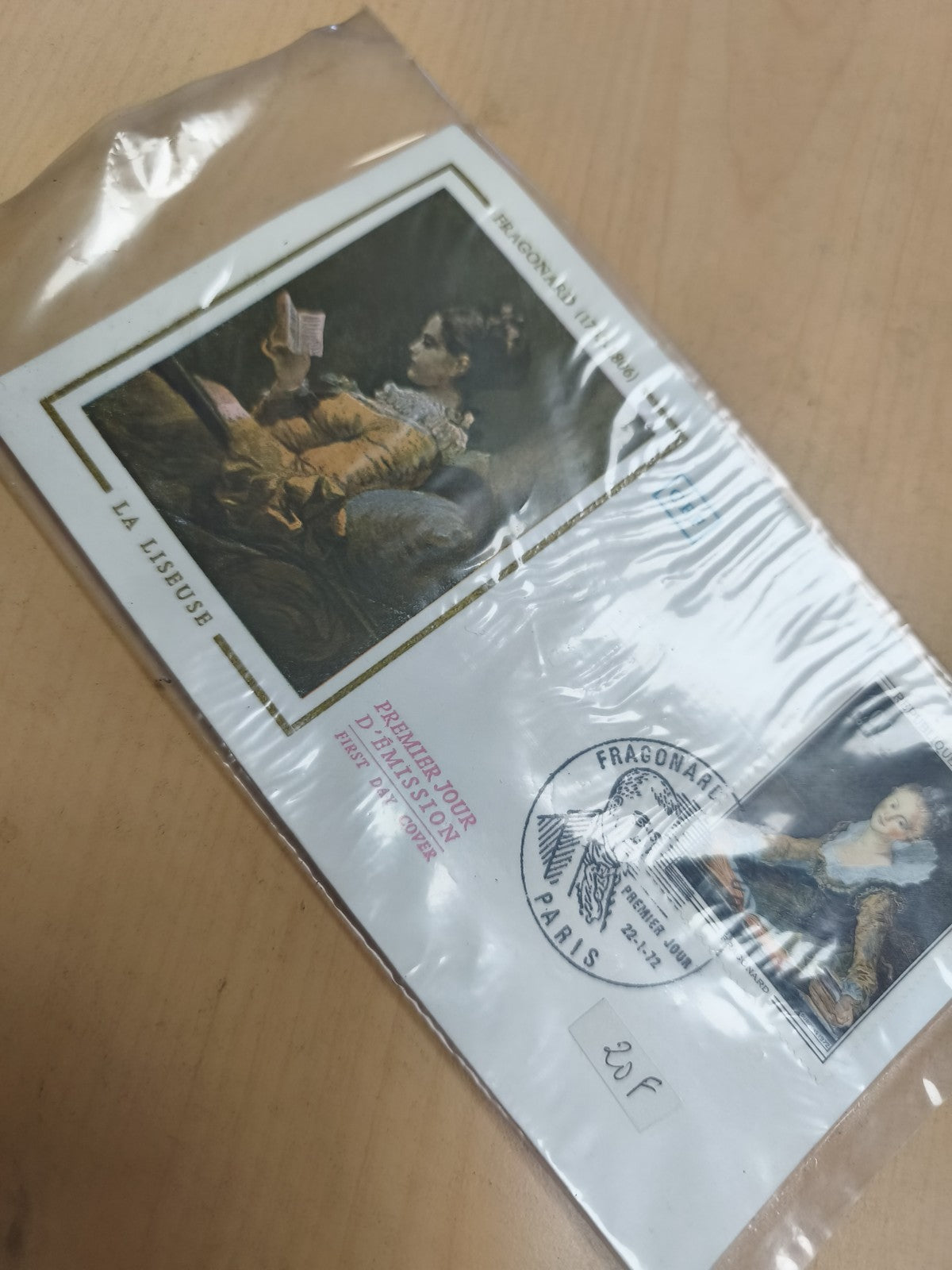 Enveloppe Premier Jour Fragonard Paris La Liseuse philatélie timbre FDC