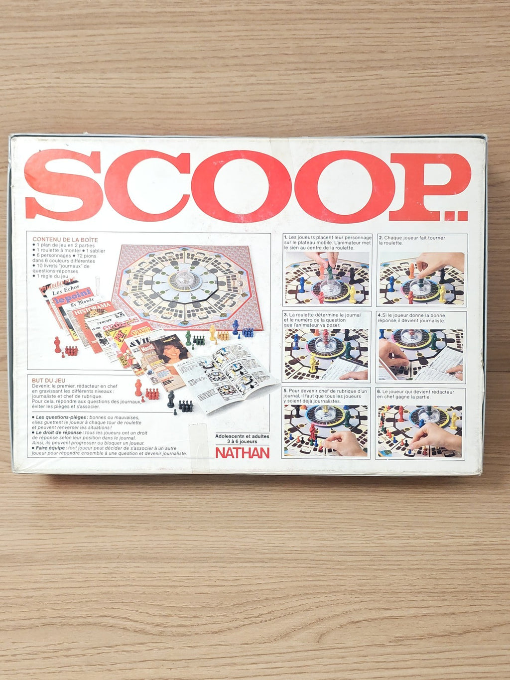 Jeu société Scoop La Presse en Questions Nathan 1987 original plateau qu