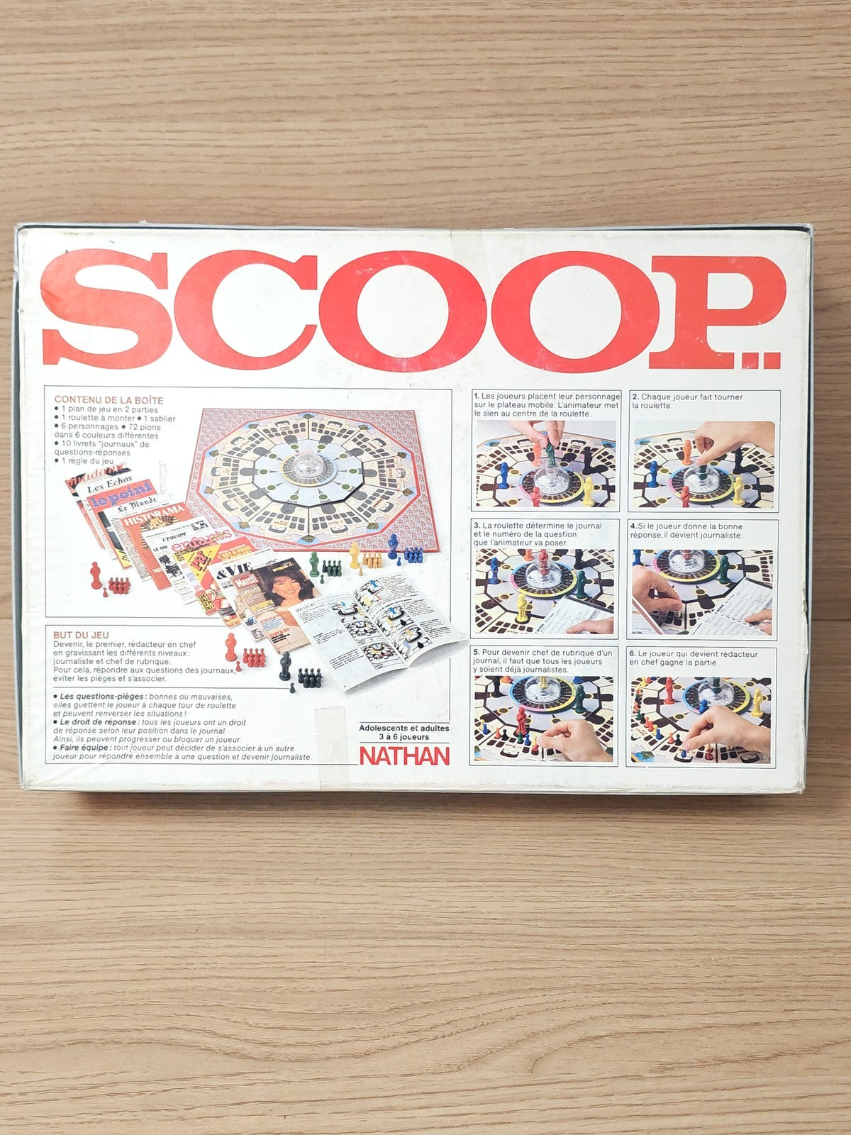 Jeu société Scoop La Presse en Questions Nathan 1987 original plateau qu