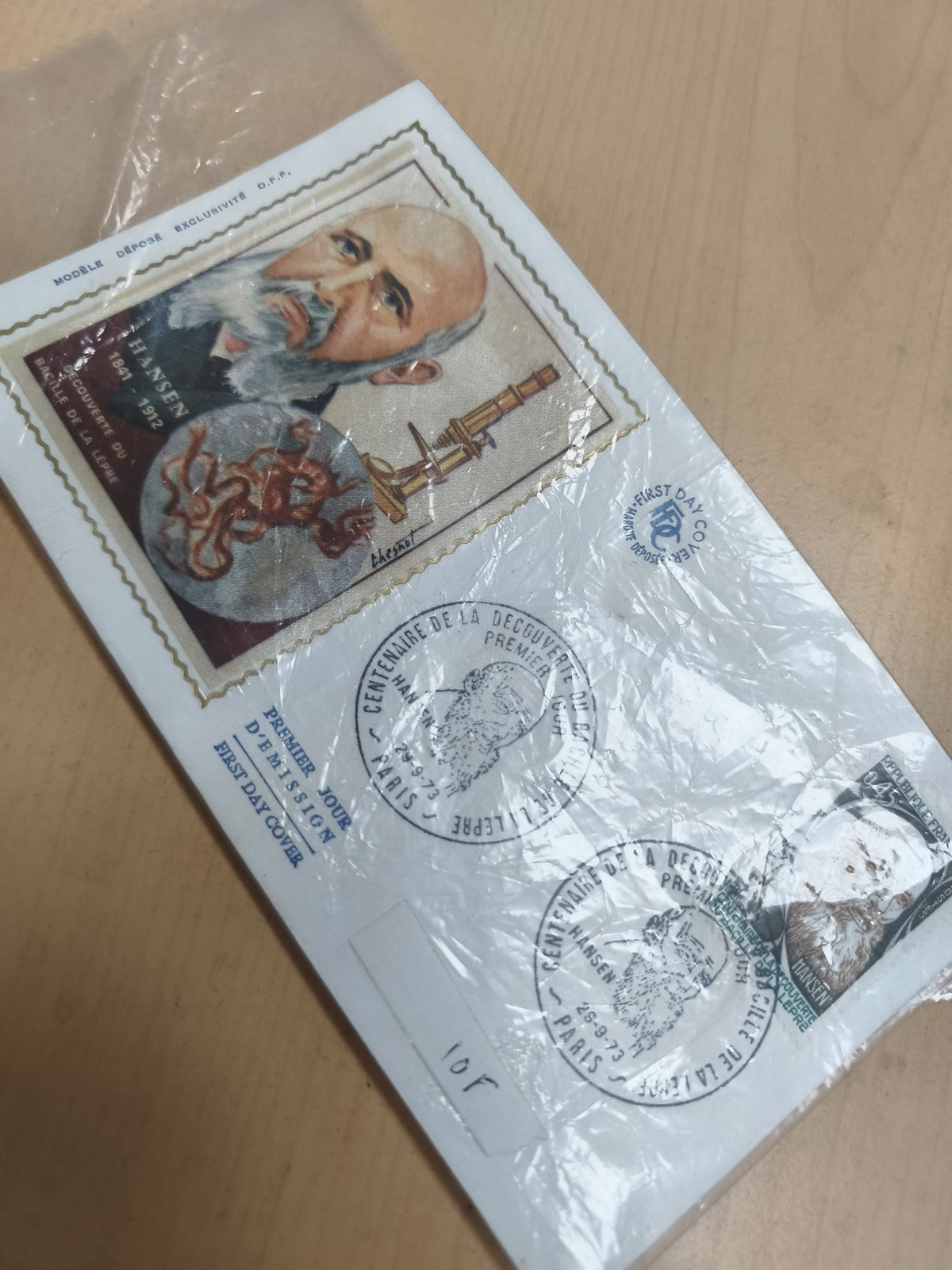 Lettre Premier Jour Hansen 1973 timbre cachet enveloppe philatélie FDC