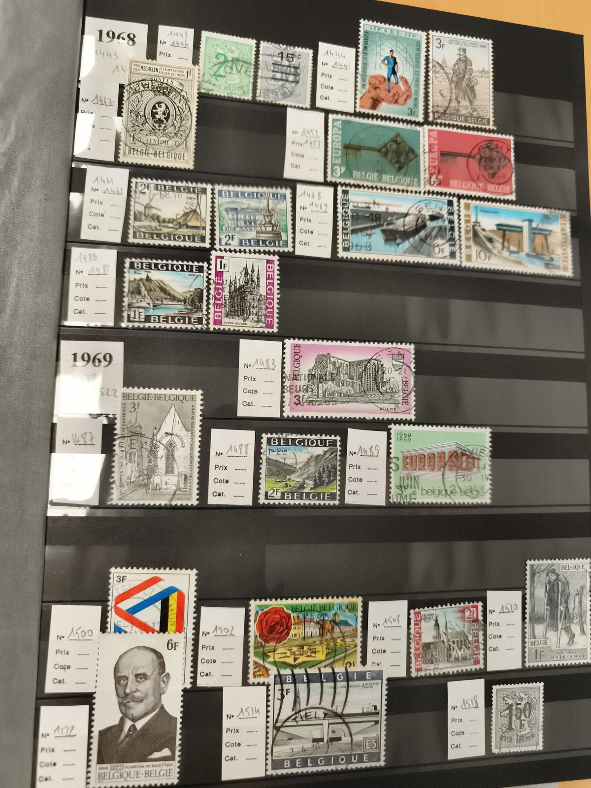 Timbres Belgique 1968 1969 lot x18 oblitérés thèmes architecture art Europa