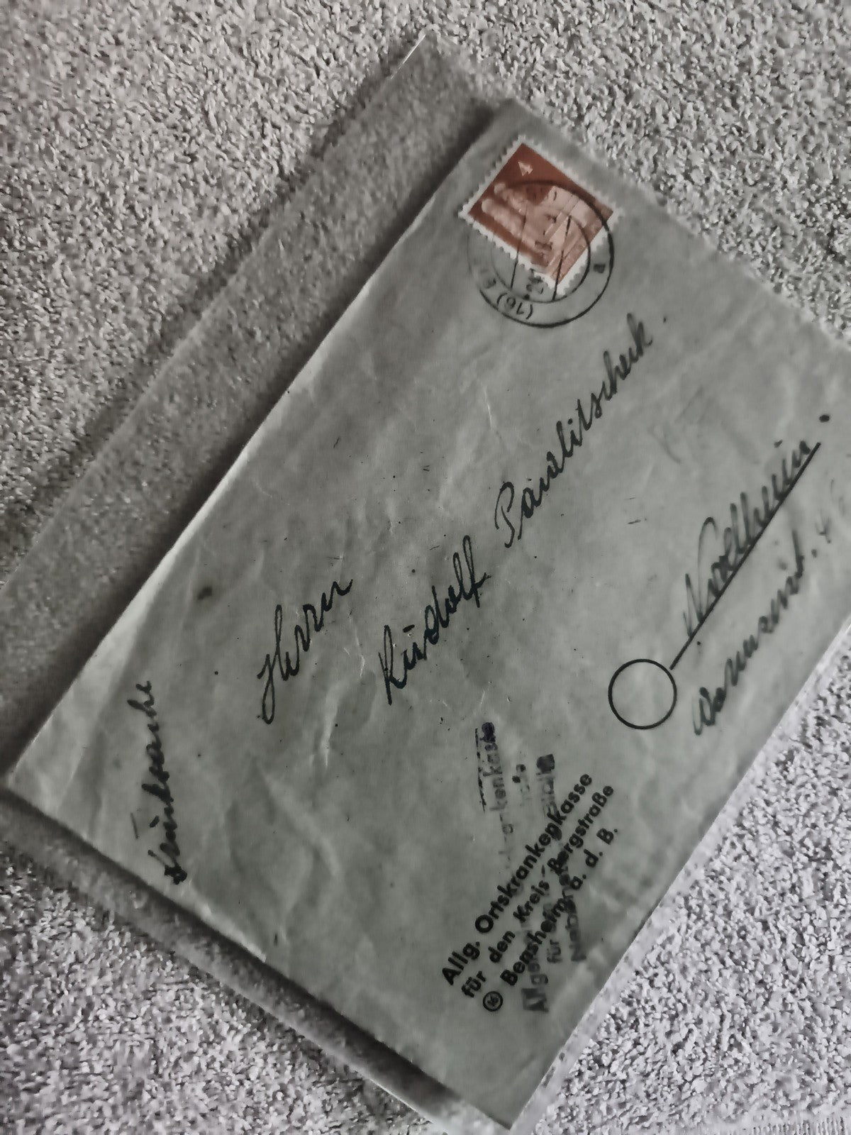 Lettre ancienne timbrée Allemagne, cachet visible, philatélie historique (Ref 27