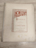 Ancien livre partitions Saint-Saëns violon piano, Réverie Victor Hugo