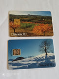 Lot 2 télécartes 50 unités vintage paysages saisons automne hiver France