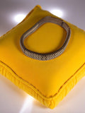 Bracelet vintage en métal à maillons larges – style rétro argenté