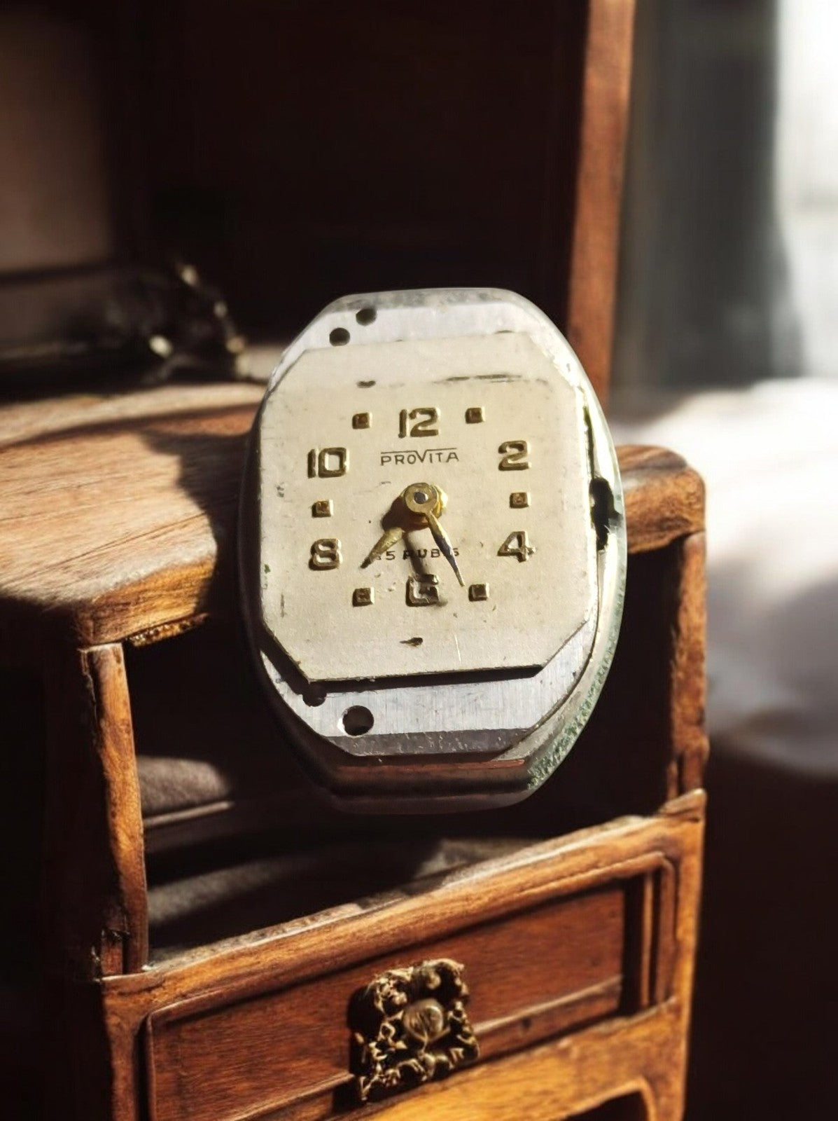 Mouvement montre mécanique PROVITA vintage cadran doré ancien pièce horlogerie