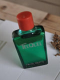Miniature parfum vintage Tel Quel flacon ancien vert bouchon rouge eau de toilet