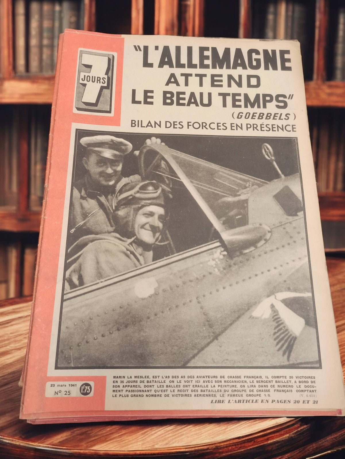 Magazine 7 Jours n°25 1941 ancien presse rétro couverture aviation WW2
