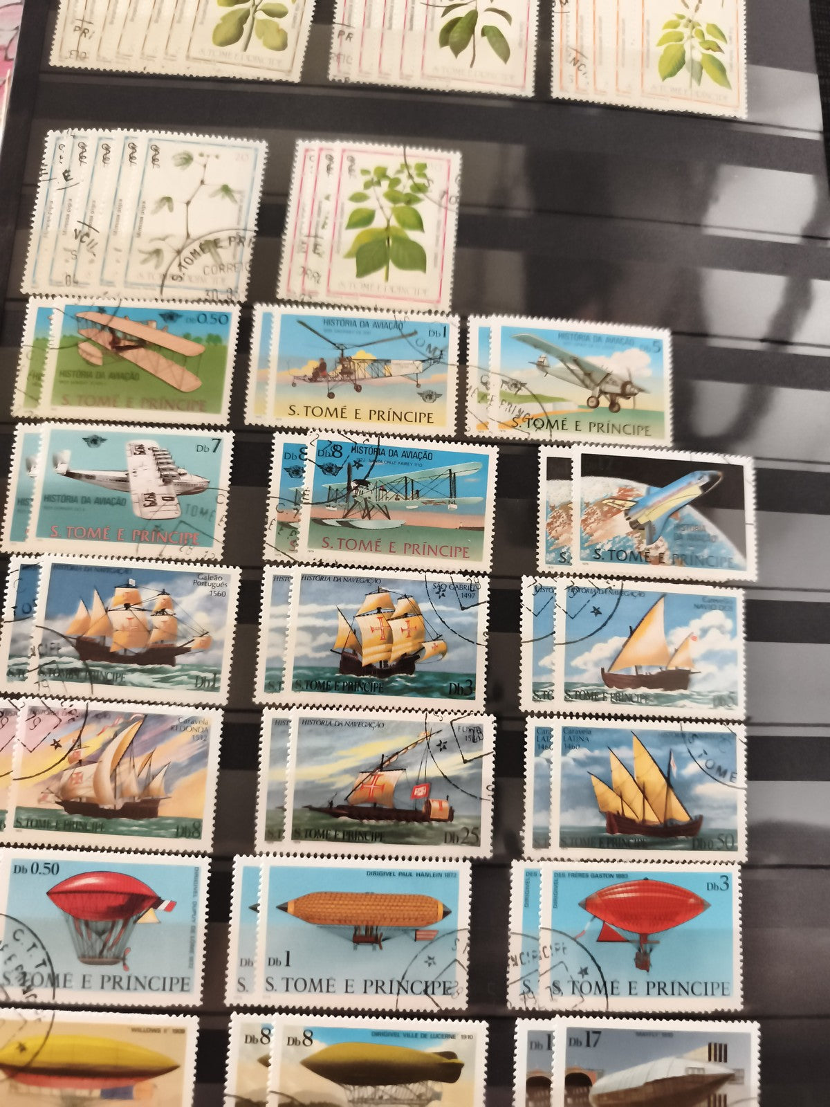 Timbres anciens S. Tomé e Príncipe aviation marine Db oblitérés thématique