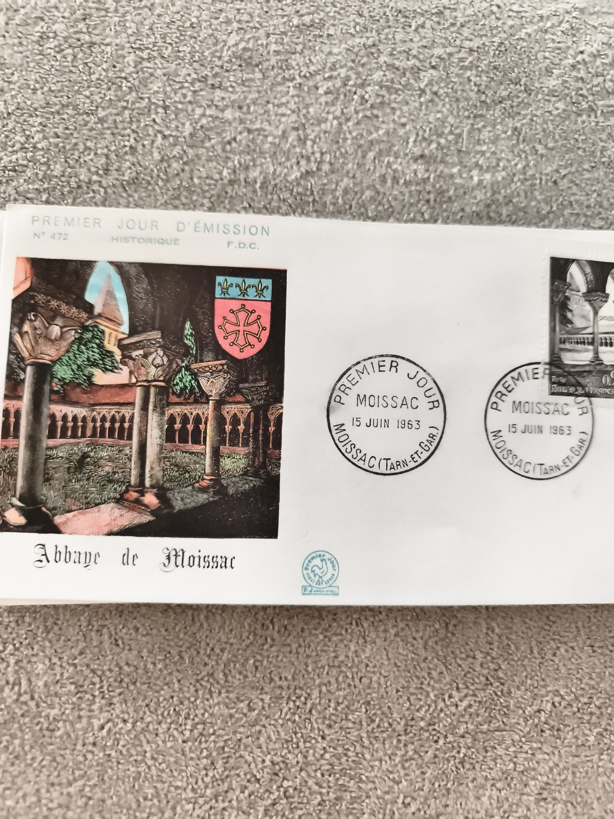 Lettre FDC Premier Jour Abbaye de Moissac 1963 philatélie historique