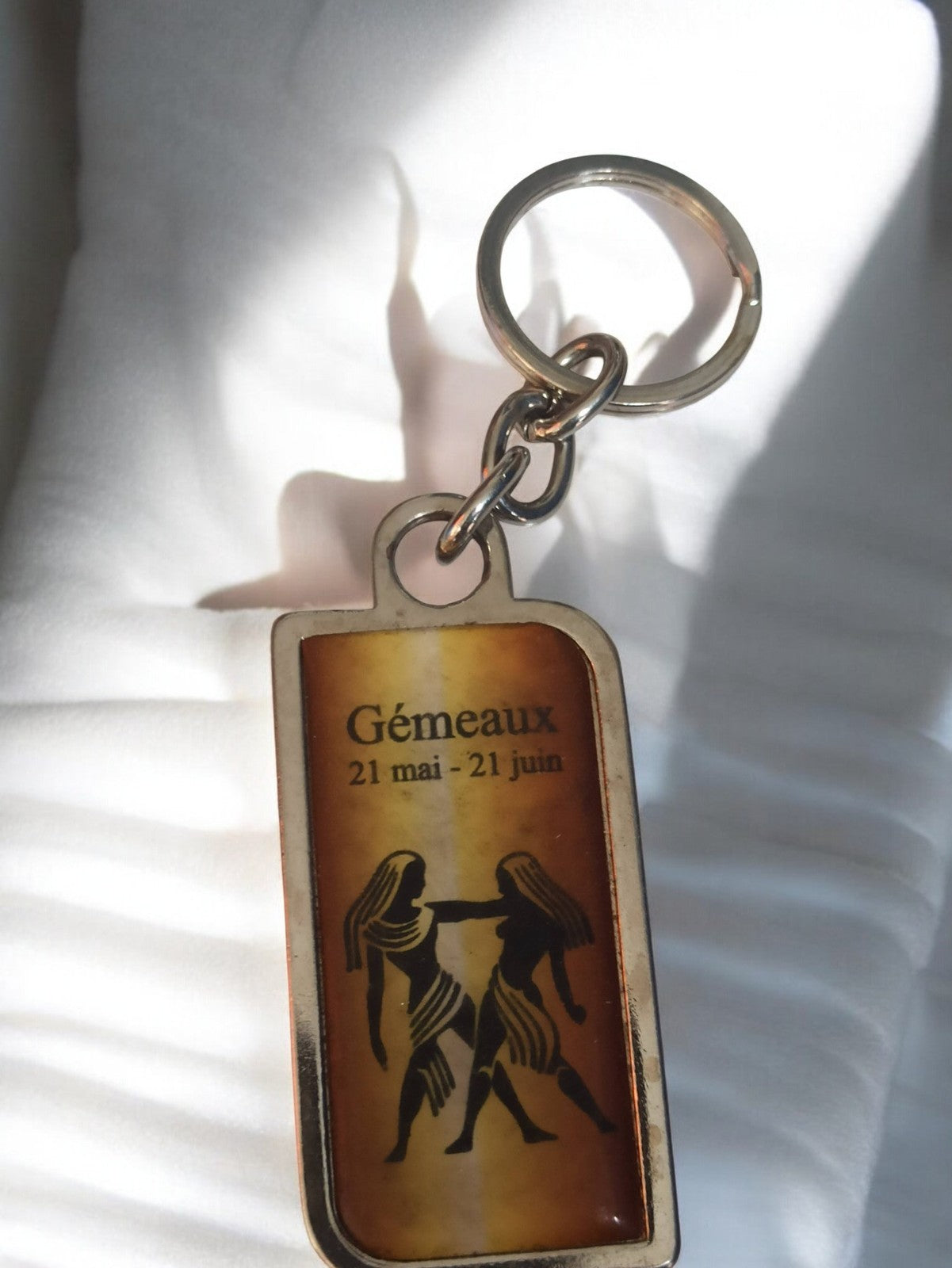 Porte-clés vintage Gémeaux ancien rétro zodiaque publicité astrologie
