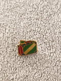 Pin's vintage appareil photo émaillé vert rouge doré, accessoire rétro (Ref 4)