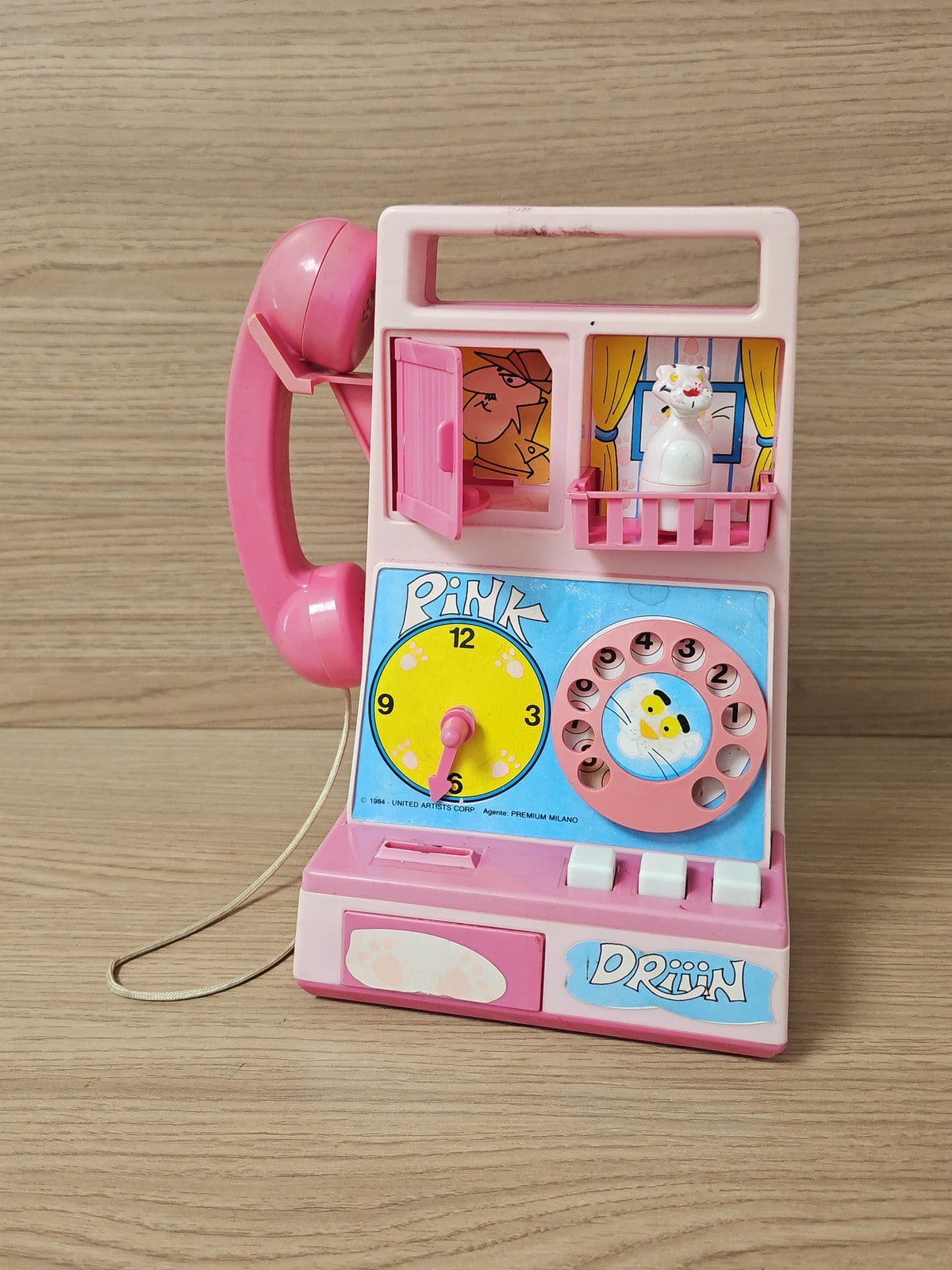 Vintage téléphone jouet Panthère Rose ancien Eurostil rare collection rétro