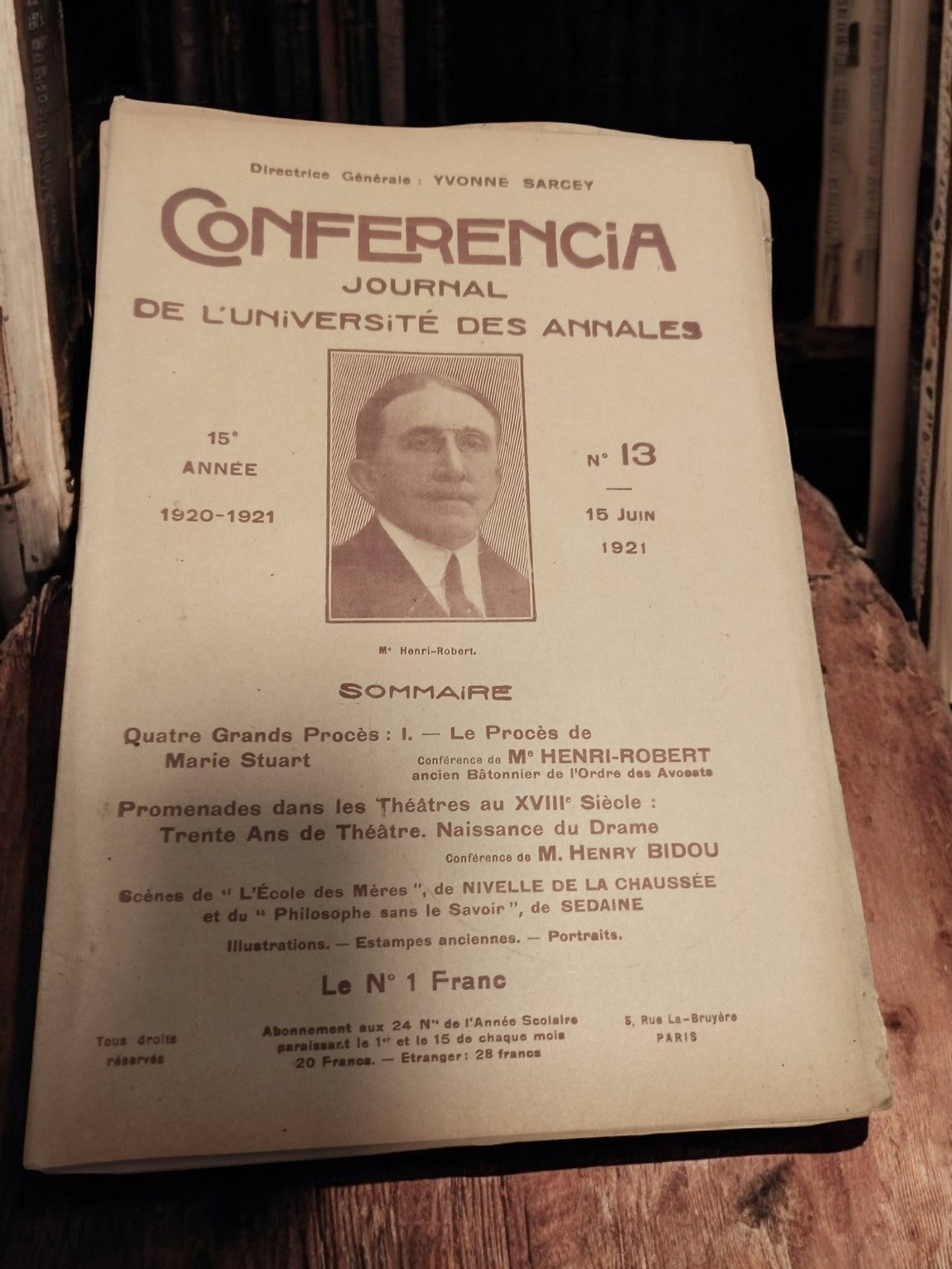 Revue universitaire ancienne Conferencia 1921 journal vintage années 20 rare