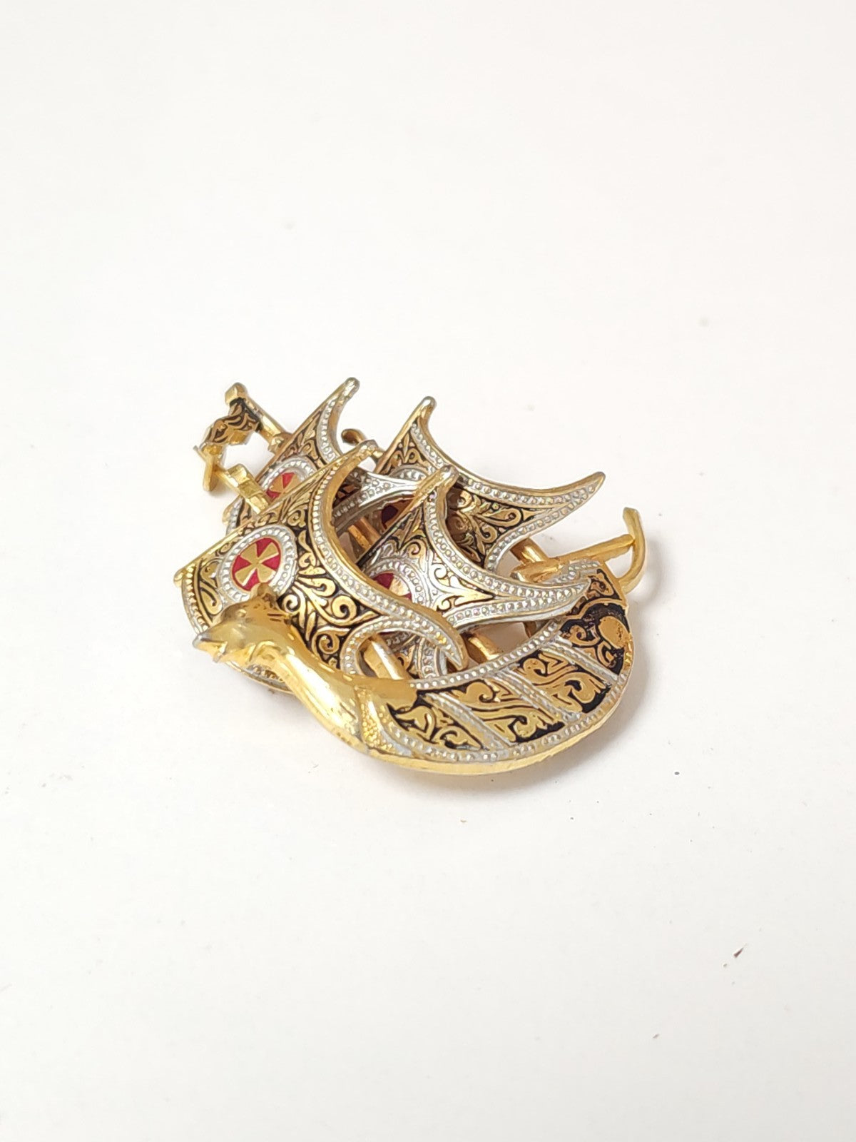 Broche vintage ancienne émaillée rétro, bijou de collection pour amateur d?objet
