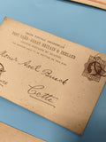 Ancienne enveloppe oblitérée fin XIXe, Grande-Bretagne, philatélie rare