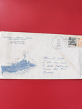 Enveloppe philatélie USS Putnam DD-757 timbrée 1960 cachet USA marine