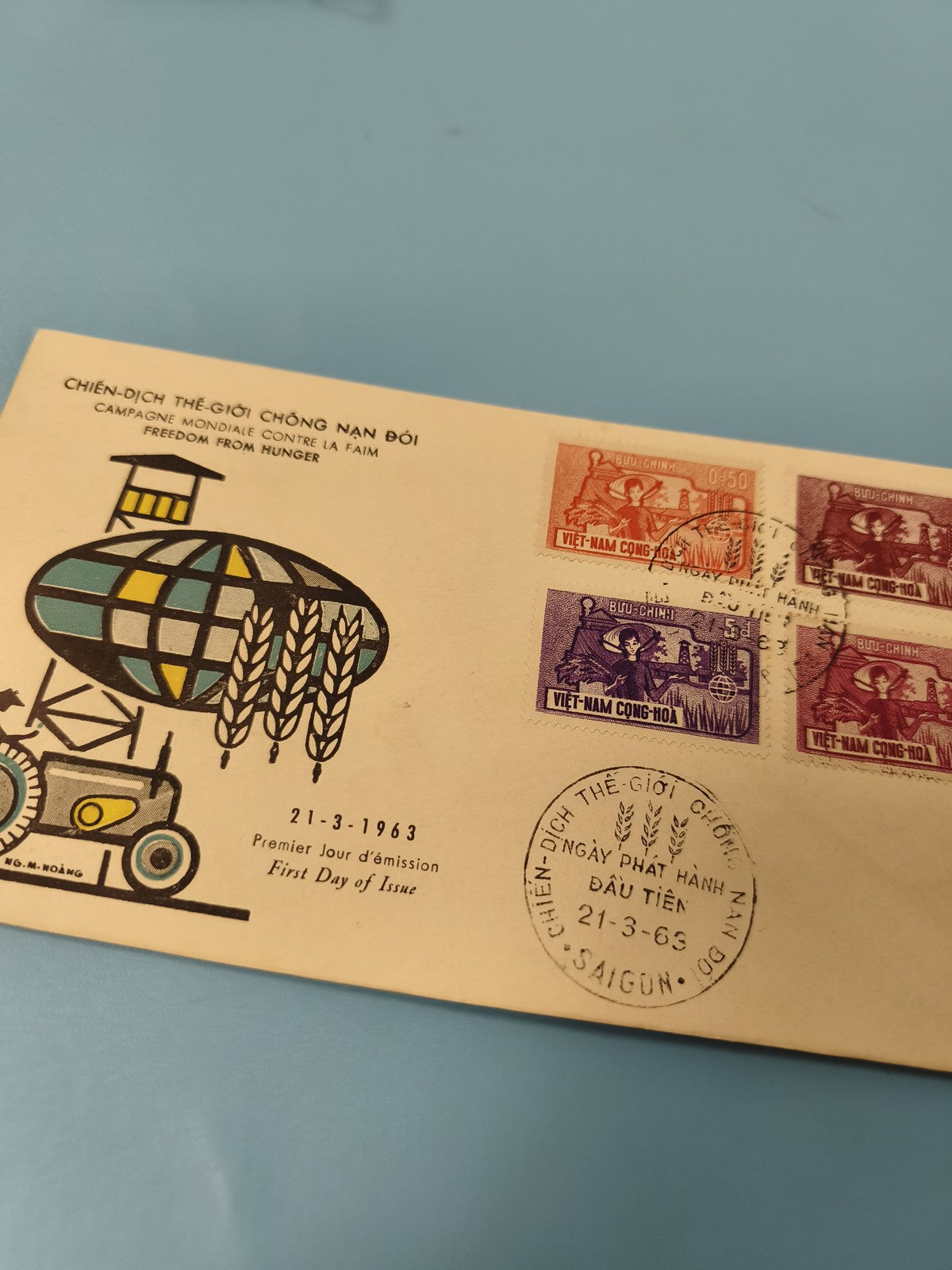 Enveloppe FDC Premier Jour d?émission Vietnam 1963 Campagne Contre la Faim