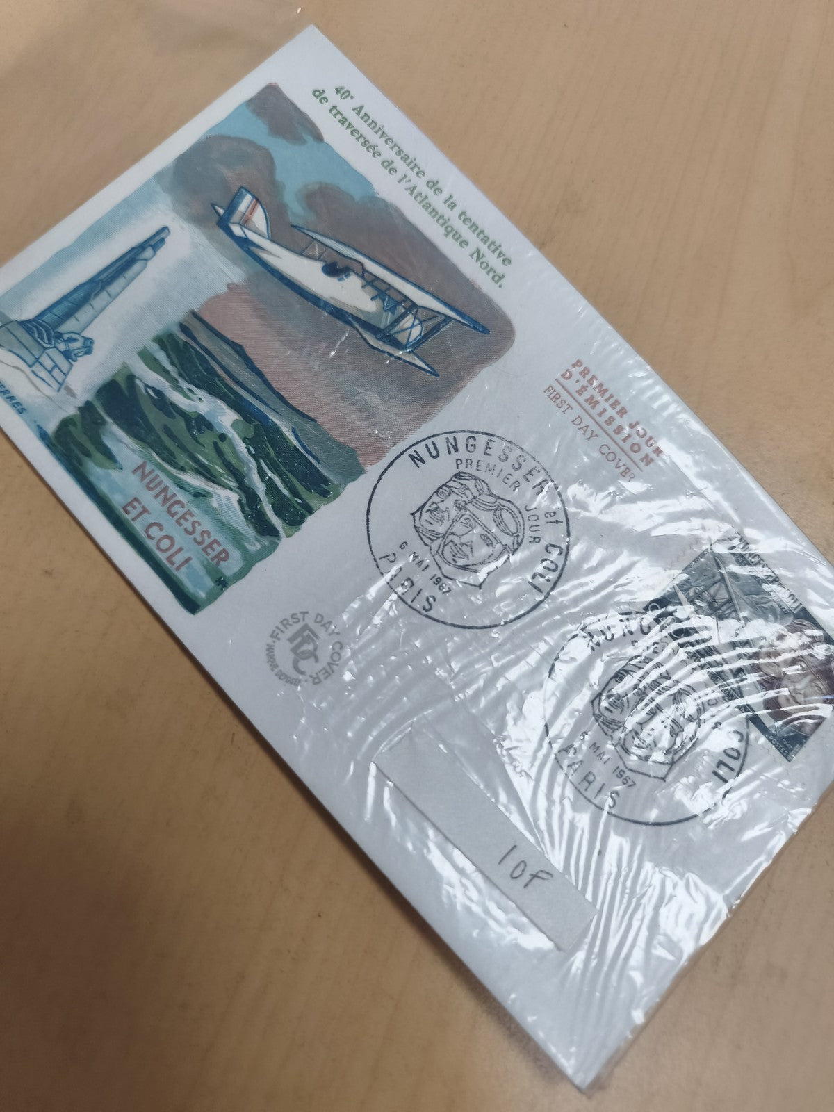 Enveloppe Premier Jour Nungesser Coli 1957 aviation philatélie FDC