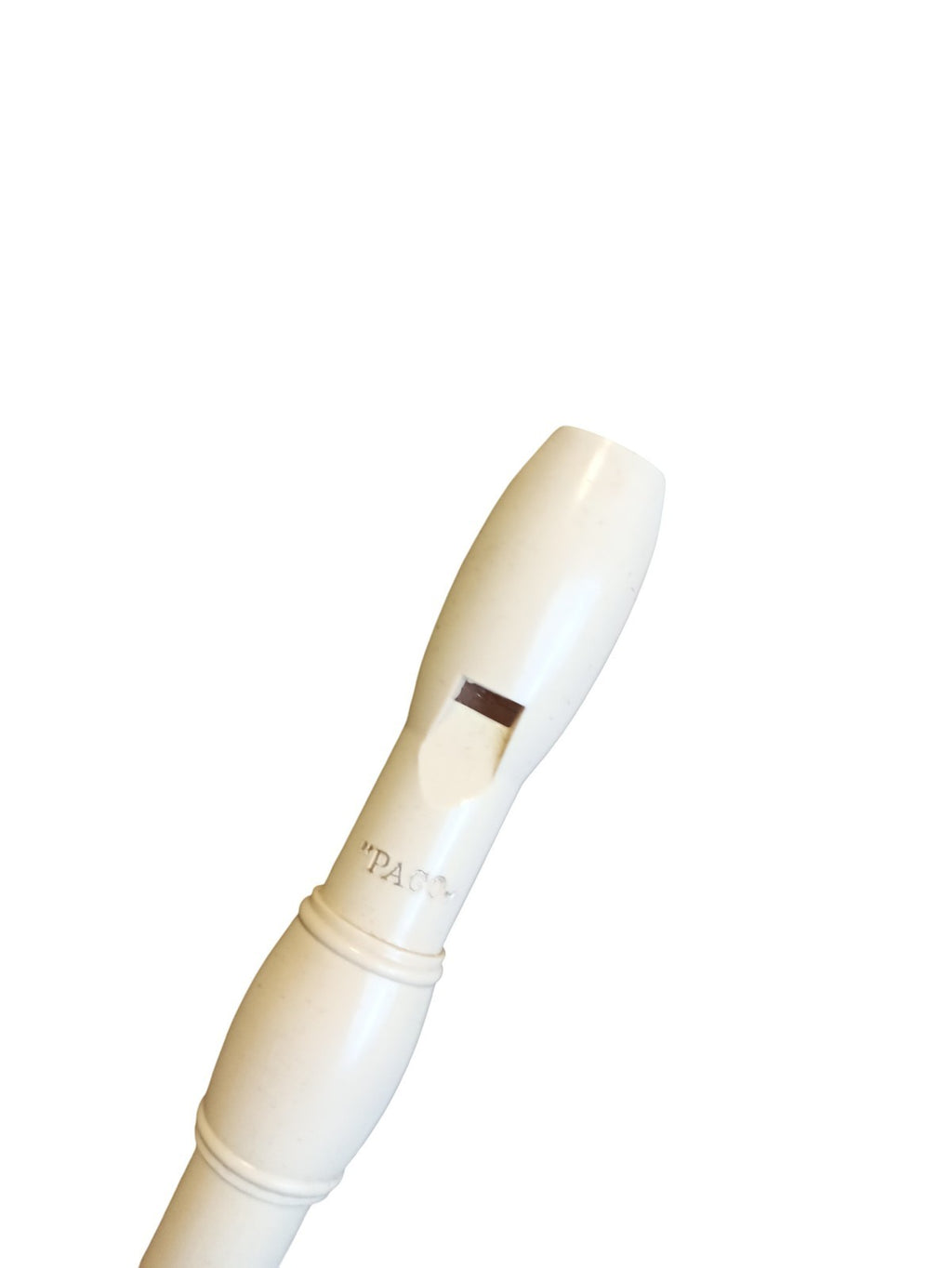 Flûte à bec Pago blanche vintage, instrument ancien rétro d’occasion