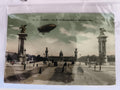 Carte postale CPA Paris Pont Alexandre III dirigeable colorisée