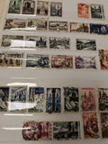 Lot anciens timbres oblitérés France monuments paysages philatélie collection