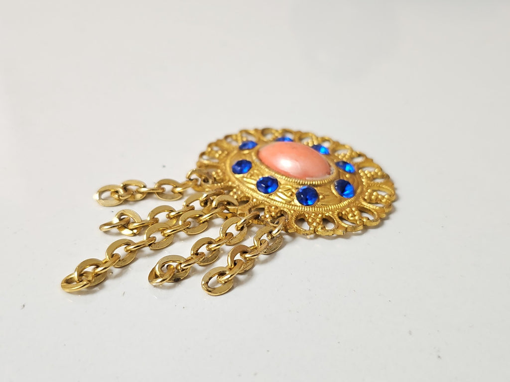 Pendentif rétro ancien fantaisie vintage, bijou original pour collection ou cade