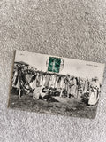 CPA Boucheries Arabes Afrique du Nord photo animée timbre 5c type Semeuse