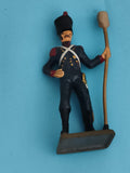 Figurine soldat plomb uniforme bleu ancien, garde militaire, vintage déco