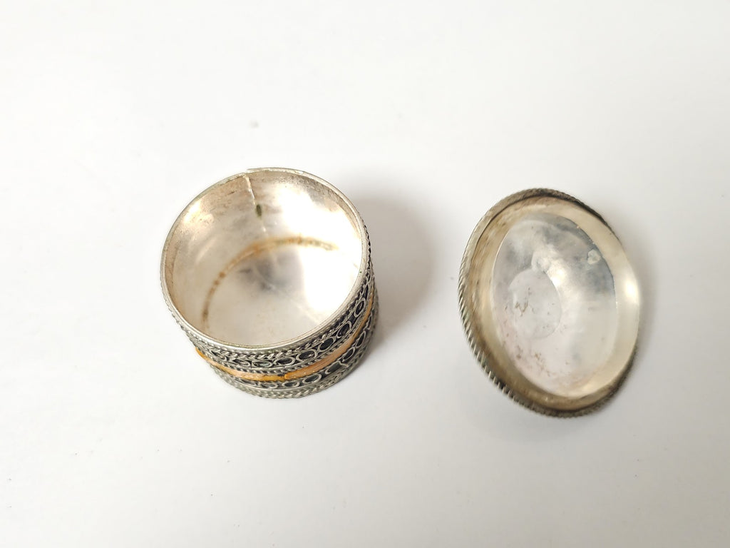 Ancienne boîte à bijoux berbère vintage, coffret rétro de collection, marque Anc