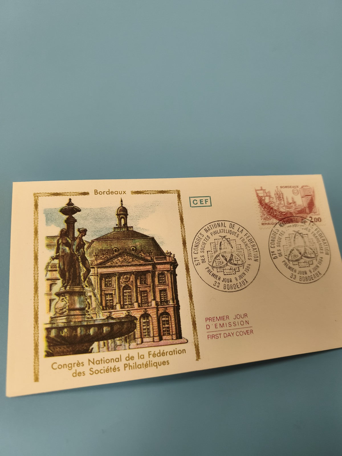 Enveloppe FDC Premier Jour d?Émission Bordeaux Congrès Philatélique affranchie