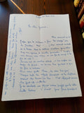 Lettre manuscrite ancienne 1949 à Geneviève bleu vintage écriture post WW2