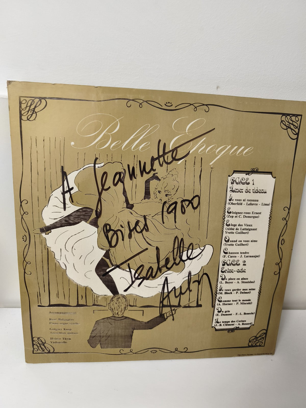 Vintage disque vinyle 33 tours Belle Époque Isabelle dédicacé ancien collector