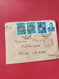 Enveloppe affranchie timbres Maroc ? cachets visibles, adressée France