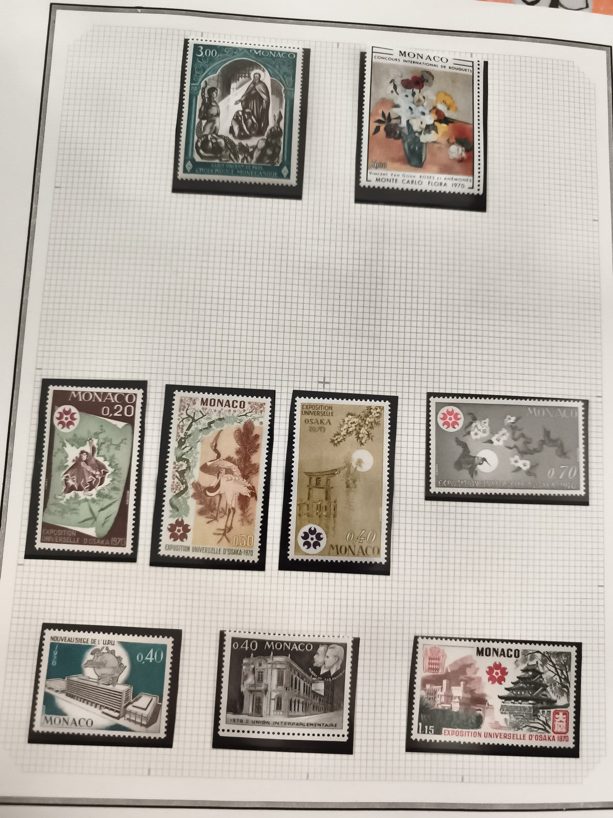 Timbres Monaco thématiques Osaka 1970, Monte Carlo Flora, Croix Rouge