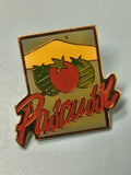 Vintage pin's Pascualbi tomate vert jaune rouge émaillé collection (Ref 19)