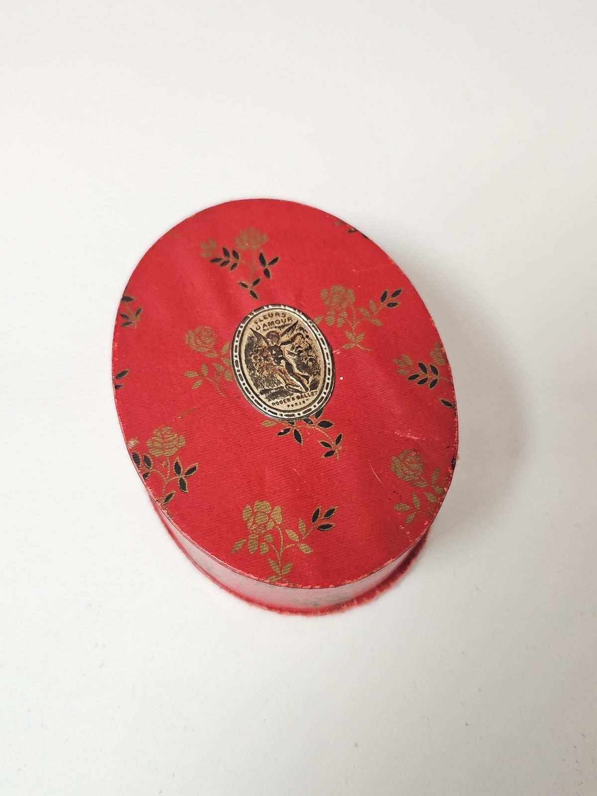 Vintage boîte à poudre ROGER & GALLET Fleurs d?Amour 1920s argent France rare