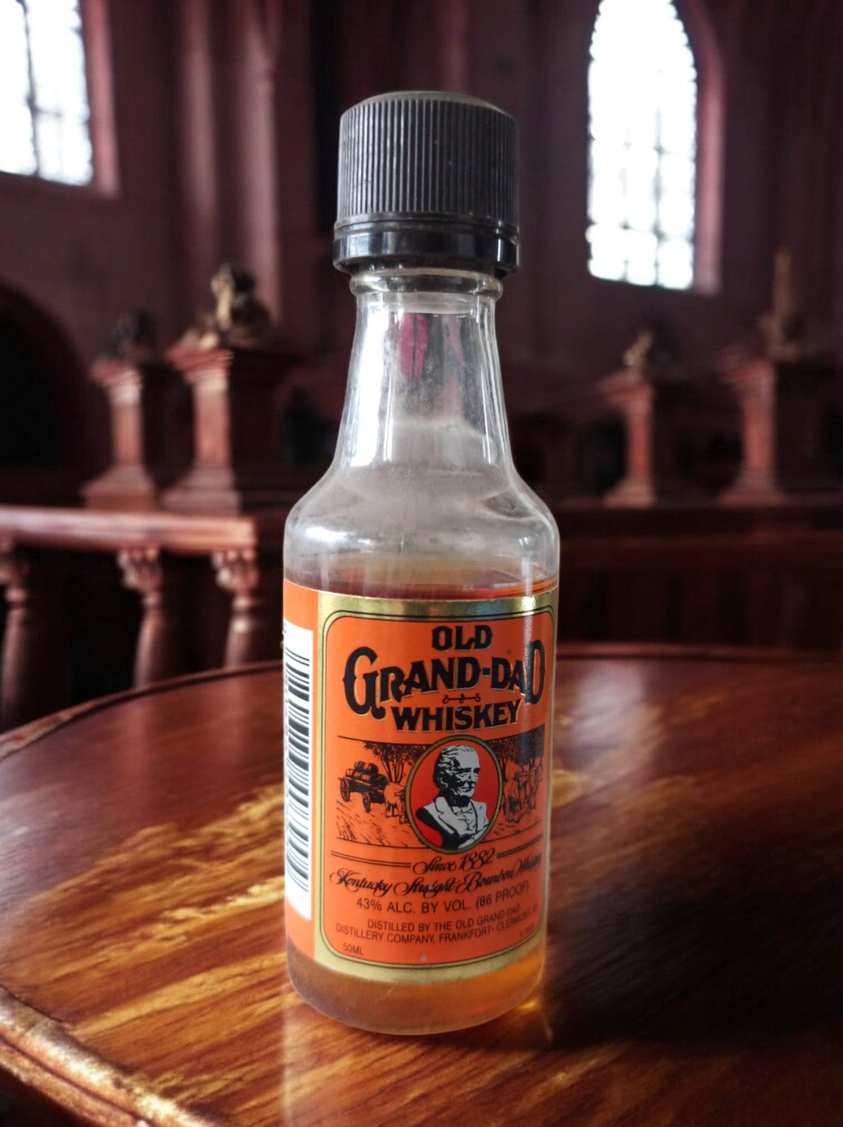 Mignonnette Old Grand-Dad Whiskey vintage 50ml étiquette orange bourbon USA