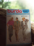 Patron couture vintage Burda 6461 années 80 tailleur pantalon veste épaulettes