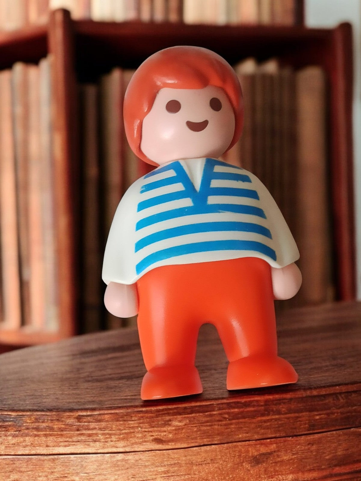 Figurine Playmobil vintage 1970s tenue marin rayé orange rétro ancien jouet
