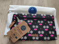 Trousse accessoire Cabaia motif fleurs et lèvres noir 24 cm pochette neuve