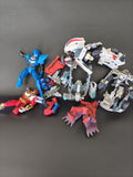 Lot figurines pièces détachées Transformers Power Rangers robots véhicules mix