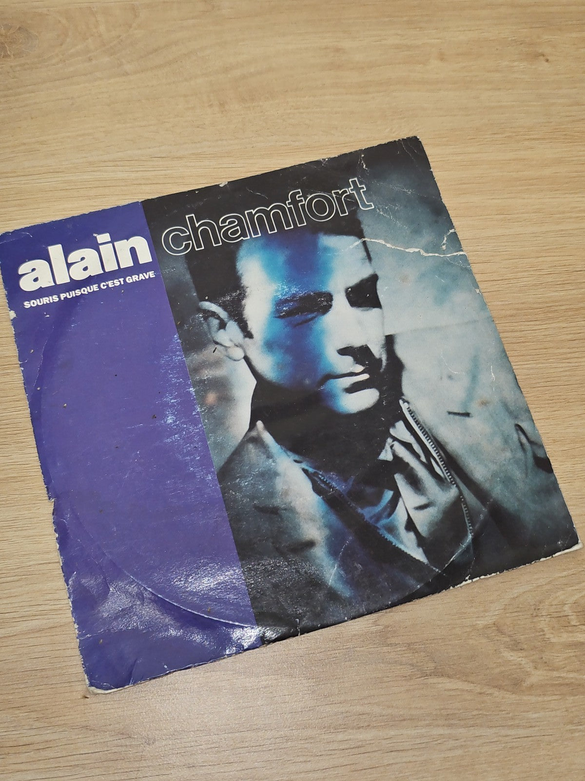 Vinyle 45 tours ancien Alain Chamfort, disque vintage rétro collection musique f