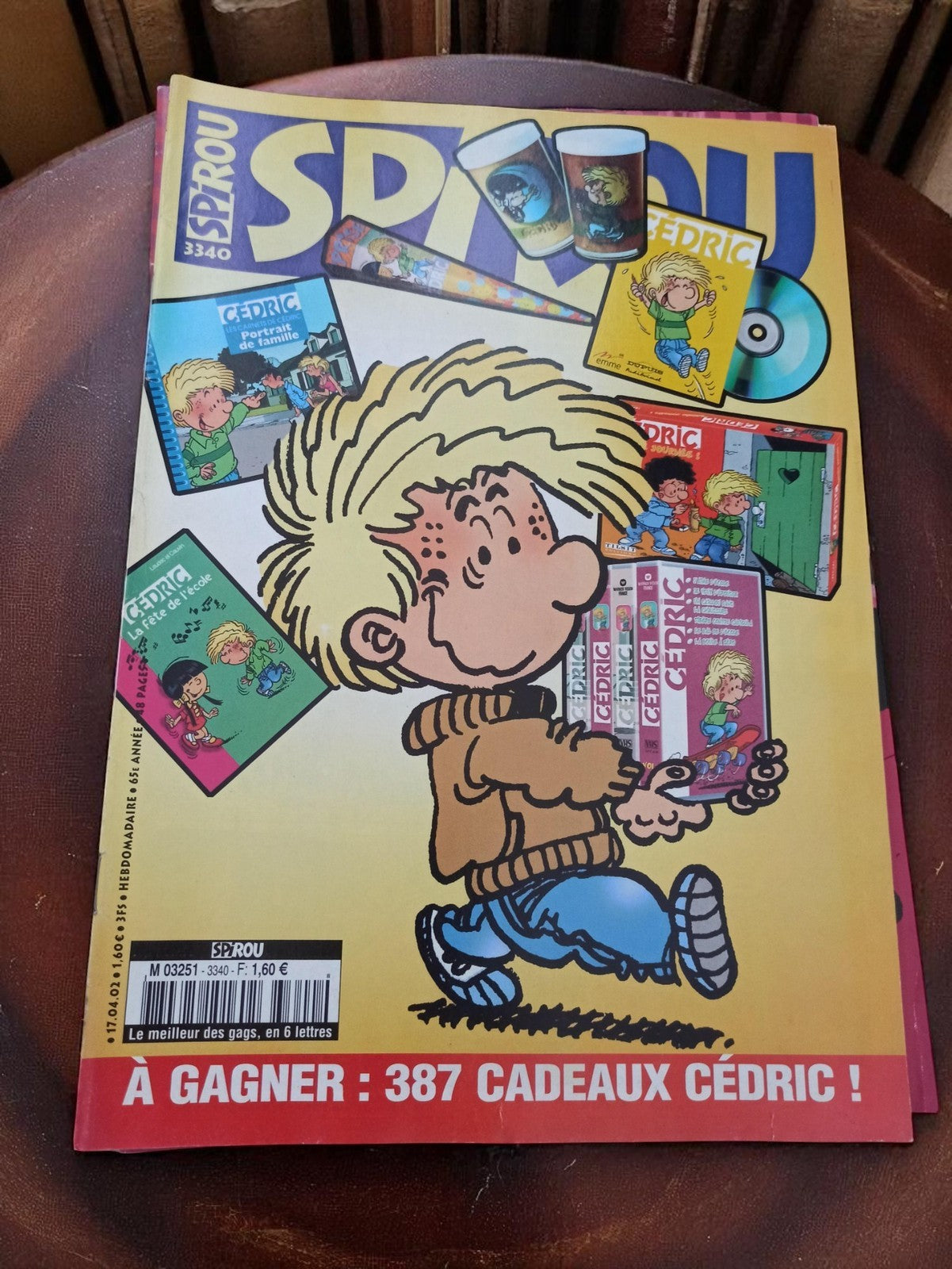 Magazine Spirou 3340 Vintage ancien BD Cédric rétro collector franco-belge